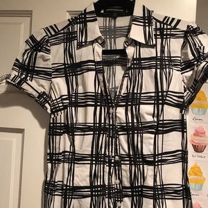 Black and white button down